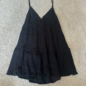 Garage Black Spaghetti Strap Tiered Dress